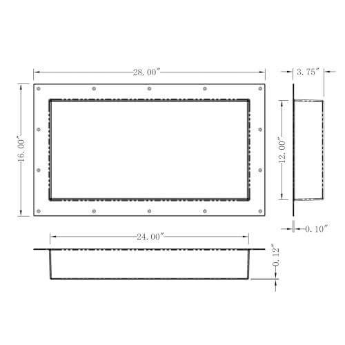 Shower Niche Insert Tile Ready, Black Recessed Bathroom Niche for Shower Wall, 16" L x 28" W x 3.75" D Shower Shelf for Inside Shower, Shampoo & Toiletries Storage, Easy to Installation Never Leak - size: 16" L x 28" W x 3.75" D