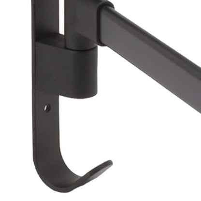 Black Aluminum Swivel Towel Bar, Wall Mounted 180 Degree Rotating Multi-Arm Towel Rack with Bottom Hook for Bathroom Kitchen(5-Arm) - size: 5-Arm