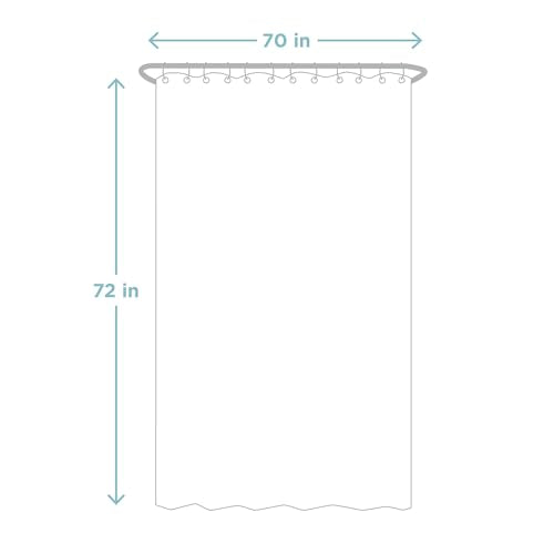 Zenna Home Shower Curtain Liner, Heavyweight Transparent Liner for Showers and Bathtubs with Rustproof Grommets and Weighted Hem, 8-Gauge EVA, 70 x 72 Inches, Frosty - size: 72"W x 70"L (Pack of 1)