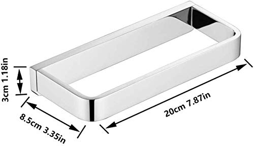 Flybath Towel Ring Solid Brass Polished Chrome Wall Mount for Bathroom | Square, Rust-proof, Heavy Duty, Sturdy, Easy to Fit, Stylish Silver Hand Towel Holder, Kitchen Bath Small Towel Hanger 7.87''