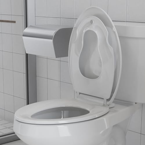 Toilet Seat, Elongated Toilet Seat with Toddler Seat Built in, Potty Training Toilet Seat Elongated Fits Both Adult and Child, with Soft Close, Never Loosen, Easy Install and clean - White - color: White, size: Elongated with Toddler Seat