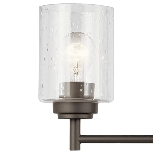 Kichler Winslow 21.5" Vanity Light in Olde Bronze®, 3-Light Transitional Bathroom Light with Clear Seeded Glass. (21.5" W x 9.25" H), 45886OZ - color: Old Bronze, size: 21.5"