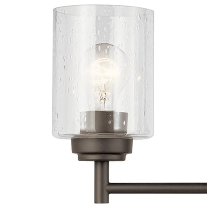 Kichler Winslow 21.5" Vanity Light in Olde Bronze®, 3-Light Transitional Bathroom Light with Clear Seeded Glass. (21.5" W x 9.25" H), 45886OZ - color: Old Bronze, size: 21.5"