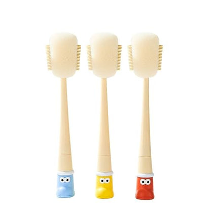 5-in-1 Multifunctional Cup Brush, Bottle Cleaning Set with Rim Brush, Gap Brush, Silicone Head, Sponge Head and Straw Brush (red) - color: Red