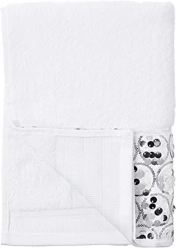 Popular Bath Sinatra Modern Bathroom Towel Set 3 Piece Hand and Wash Towel Luxury Contemporary Decor Bling Bath Towel Sets Soft, Plush and Highly Absorbent, White - size: 24"W x 44"L (Pack of 3)