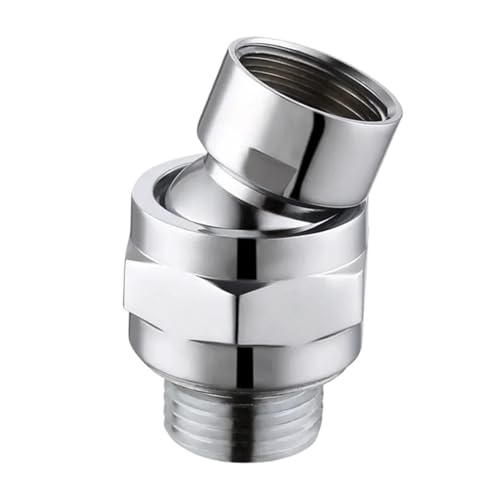 Ball Joint Hardware Adjustable Angle Swivel Adapter Shower Head Water Flow Connector Bathroom Accessories Bath Tools(Silver) - color: Silver