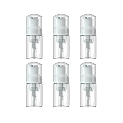 6 Pcs Empty Foam Pump Bottle 1oz/30ml Travel Size Plastic Pump Bottle Soap Bottle Portable Small Hand Sanitizer Dispenser Bottles, Refillable Clear Instant Foaming Bottles for Hand Lotion Shampoo - size: 1oz/30ml