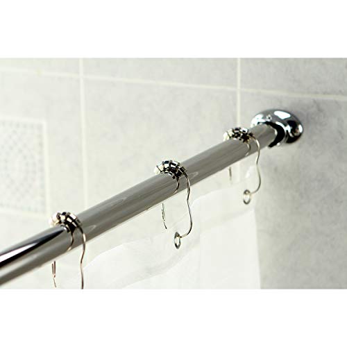 Kingston Brass CC3171 Adjustable Hotel Single Curved Shower Curtain Rod, Polished Chrome - color: Polished Chrome