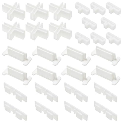 Lovelysp 30PCS White Plastic partition Boards Drawer partitions Kitchen Drawer separators Suitable for Adjustable Dressing Table Tools DIY Decorative partition Accessories