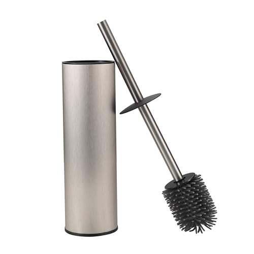 Toilet Brush and Holder,Stainless Steel Toilet Brushes for Bathroom with Holder 2pack Brushed Nickel - color: Brushed Nickel