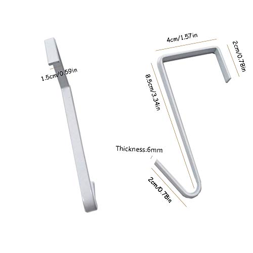 OJYUDD 12 Pack White Smart Over The Door Hook,2 Side Metal Z Hooks,S Hooks for Hanging Coats,Bags,Towels for Bathroom,Kitchen,Office