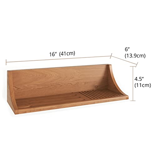 AquaTeak The Original Moa Straight Teak Shower Shelf | Durable, Water-Resistant Teak Construction, Indoor & Outdoor Use