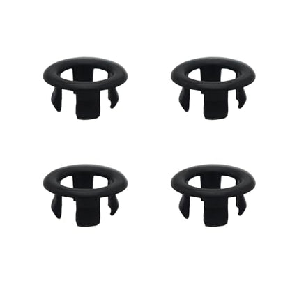 Alovexiong 4 Pack Bathroom Basin Sink Round Hole Trim Overflow Cover Rings Hole Insert in Cap Hollow Ring Triangle for Hole Diameter Replacement Ceramic Pots for Home,Sink,Bathroom,Kitchen (Black) - color: 4 Pack Round Black