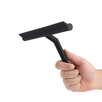 All Purpose Stainless Steel Shower Squeegee, Bathroom Cleaner Tool Household Window Mirror Squeegee with Hooks Holder for Home Cleaning, Glass Door, Tile Wall, Car