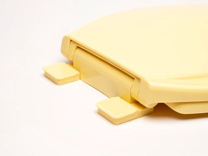 2Q1R6-50 Builder Grade Slow Close Plastic Toilet Seat with Vari-Adjust Lok-Down R'N'C Hinge and Quik-Lok Mounting Hardware, Round, Yellow - color: Yellow, style: Round