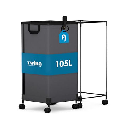 Laundry Basket with Wheels 105L, Large Rolling Laundry Hamper with Removable Bag, Metal Frame Collapsible Dirty Clothes Bin, Cloth Organizer Hampers Pull Handle for Bathroom, Dorm, Bedroom Dark Grey - color: Grey - 1 Pack