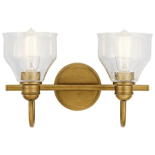 Kichler Avery 14.75" 2 Light Vanity Light with Clear Seeded Glass in Olde Bronze - color: Old Bronze, size: 2-Light