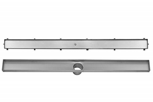 DreamDrain Professional Stainless Steel Linear Shower Drain - High-Quality Modern Tile Floor Grate - Easy Installation Shower Drain Hair Catcher Kit