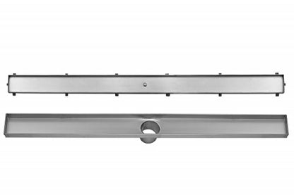 DreamDrain Professional Stainless Steel Linear Shower Drain - High-Quality Modern Tile Floor Grate - Easy Installation Shower Drain Hair Catcher Kit