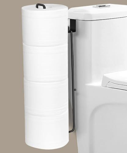 Black Over The Tank Toilet Paper Holder for 4 Roll Tissue | Bathroom Toilet Paper Roll Storage Holder Wall Mount Brushed Nickel,Metal Hanging Toilet Paper Holder Dispenser,Organizer - color: L:hold 4 Rolls Tissue(1pcs,black)