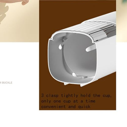 HAN SHENG Cup Dispenser, Holds 40 Cups, for 5-7.3cm Mouth Diameter Cups Only, Wall Mount Paper Cup Holder with Dust Cover for Bathroom, Kitchen, Office (White)
