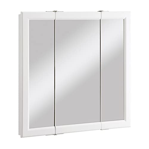 Design House Wyndham Tri-View Medicine Cabinet, 30", White | Wall Mount, Transitional, Wood, Bath, 545293-WHT - color: White, size: 30 in. W x 30 in. H