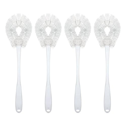 LOLA Toilet Bowl Brush w/Curved Head, 4 Pack, Coated Wire, Durable Poly Bristles, Reaches Under Toilet Bowl Rim - size: 4 Pack, style: Loop Style Bowl Brush