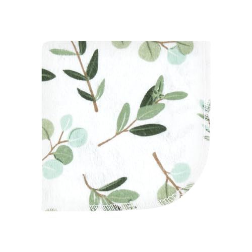 Hudson Baby Unisex Baby Flannel Cotton Poly Washcloths, Eucalyptus 10Pk, One Size - color: Eucalyptus 10pk