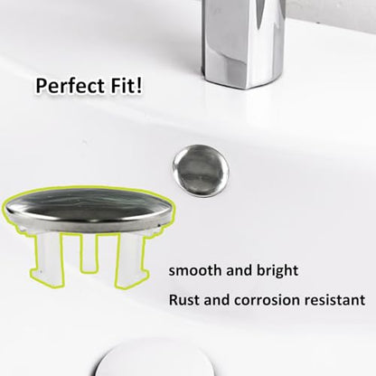 4 Pack Stainless Steels Sink Trim Overflow Covers,Single Layer Bathroom Basin Overflow Cover Hole Insert Cap,Basin Over flow Ring Round Hole Caps Insert Spares for Kitchen Bathroom - style: Single-layer Spherical