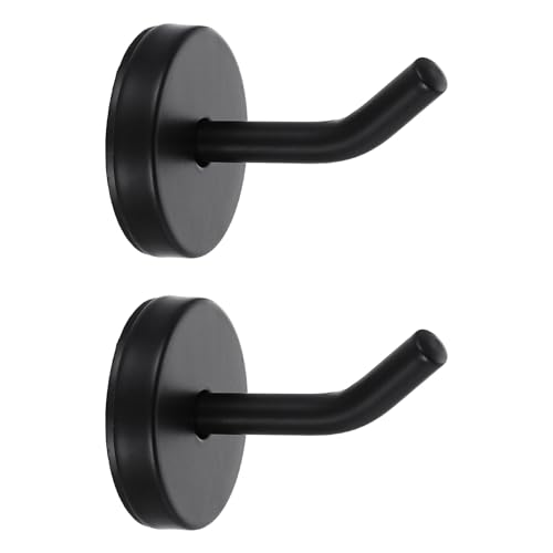 uxcell 2Pcs 2 Inch Coat Hooks, Stainless Steel Long Nose Wall Mount Hook, Robe Towel Hangers with Screws for Livingroom Bathroom Closets and Wardrobe, Black - color: Black, size: 2 Inch