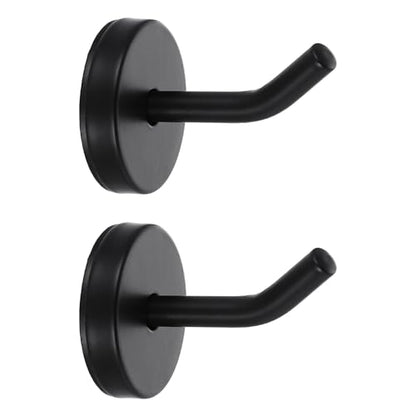 uxcell 2Pcs 2 Inch Coat Hooks, Stainless Steel Long Nose Wall Mount Hook, Robe Towel Hangers with Screws for Livingroom Bathroom Closets and Wardrobe, Black - color: Black, size: 2 Inch
