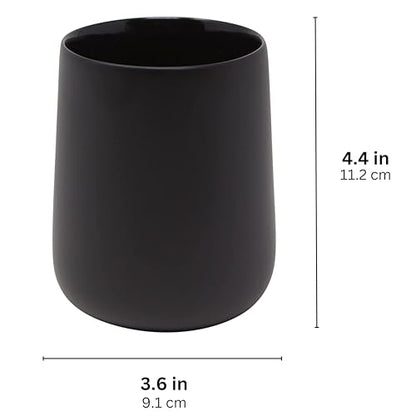 Yew Design Matte Black Bathroom Toothbrush Holder Cup - Round - color: Round Matte Black