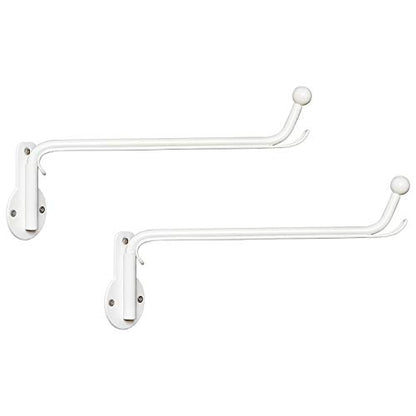 Mkono Wall Mounted Drying Rack Laundry Hook with Swing Arm Valet Rod 2 Pack | White, Laundry Room Organization, Space Saving, Foldable, Easy Install, Wall Clothes Hanger, Closet Bathroom Bedroom Organize - color: White