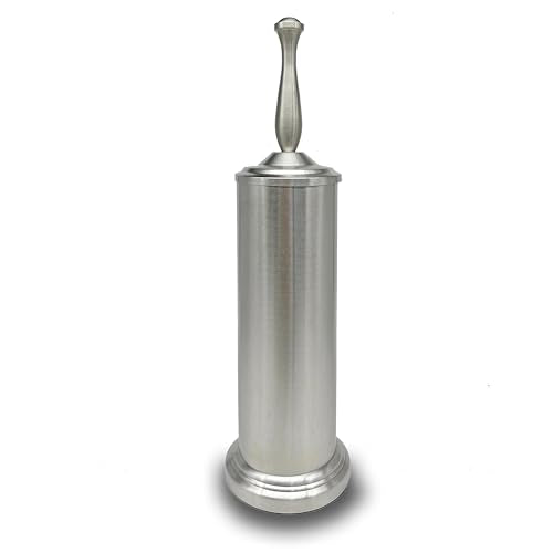Brushed Nickel Toilet Bowl Brush with Holder, Durable Bathroom Cleaning Tool, Modern Design for Easy Toilet Maintenance, Bathroom Cleaner Brush for Efficient Cleaning and Hygiene - color: Brushed Nickel 2