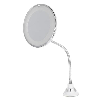 Led Lighted Makeup Mirror Magnify Suction Cup Tabletop for Bathroom Magnifying Cosmetics Mirror - color: White