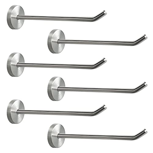NearMoon Coat Hooks, Wall Mount Hooks for Hanging Hat Hurse Robe, 304 Stainless Steel Heavy Duty Towel Hangers for Bathroom Livingroom Hotel Kitchen Garage, 6 Pack (8 Inch, Brushed Nickel) - color: Brushed Nickel, size: 8 Inch (Wall)
