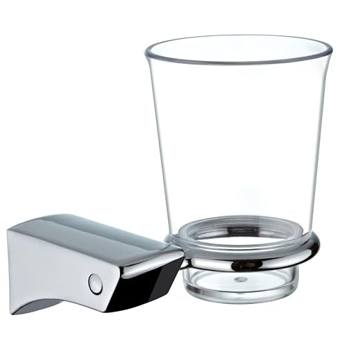 ECKOREA® Polished Chrome Tumbler Holder ECK-180C, Tumbler Included, Durable Zinc Alloy, Wall-Mounted, Screw-in - size: ECK-180C