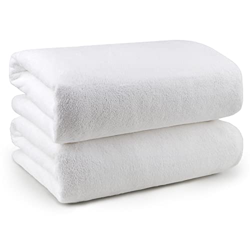 Orighty Bath Towels, Soft Feel Bath Towel, 2 Pack (27'' x 54'') | Highly Absorbent, Quick Drying Microfiber Towels for Body, Sport, Yoga, SPA, Fitness, Bathroom -White - color: White, size: 2 Pack Bath Towels