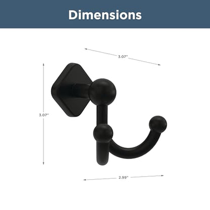 Franklin Brass Gainesville (1-Pack) Towel Hooks Matte Black Double Bathroom J Hooks Wall Mounted for Robes & Towels Hand Towel Hook Holder Kitchen, Bathroom Accessories GNV35-MB - color: Matte Black