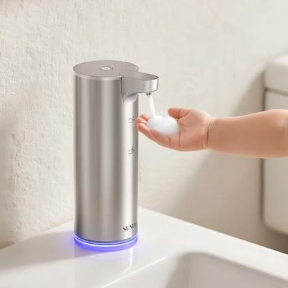 Automatic Foaming Soap Dispenser Touchless, 0.2s Fast Sensor, USB-C Rechargeable, Smudge-Resistant Stainless Steel, Hand Soap Dispenser for Bathroom, Kitchen, Hotel, Silver - color: Stainless Steel (Sliver)