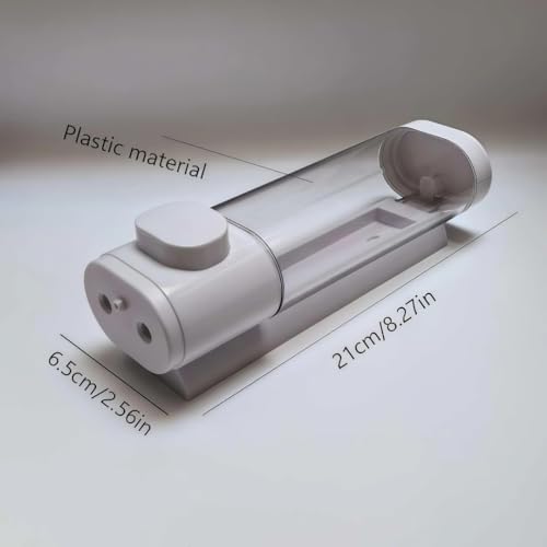 10oz/300ml Single Manual Wall Mounted Soap Dispenser, White | Bathroom Shampoo and Conditioner Dispenser, Clear Plastic Refillable Liquid Lotion Pump Dispenser and Organizer - color: White