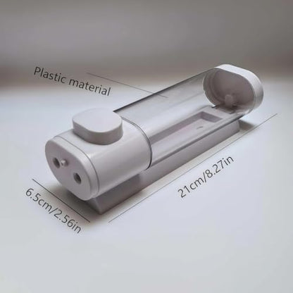 10oz/300ml Single Manual Wall Mounted Soap Dispenser, White | Bathroom Shampoo and Conditioner Dispenser, Clear Plastic Refillable Liquid Lotion Pump Dispenser and Organizer - color: White