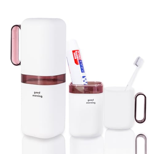 Toothbrush Travel Case,Toothbrush Holder and Rinse Cup with Handle Travel Toothbrush Cup,Multifunctional Toothbrush Cover,Large Capacit Travel Toothbrush Holder with Mouthwash Cup Purple - color: 1pcs-purple