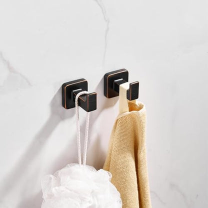 Oil Rubbed Bronze Square Wall Hanger, Towel Hanger, Wall Mounted, Bathrobe Hook 2 Bathroom Hooks - color: Oil Rubbed Bronze x 2