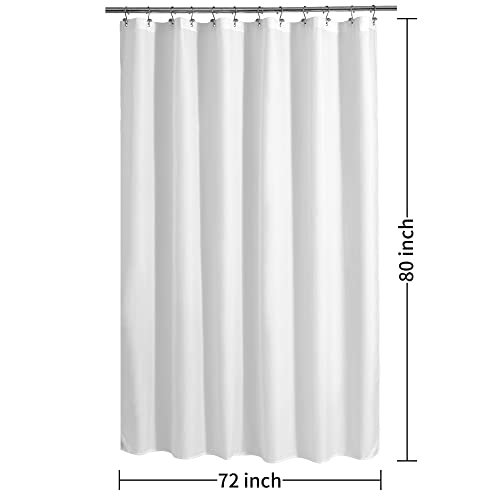 ALYVIA SPRING 72x80 Long Waterproof Fabric Shower Curtain or Liner White | 2 Magnets, Soft Cloth & Hotel Quality, Machine Washable, Light-Weight, Long Size - color: White, size: 72"W x 80"L (Pack of 1)