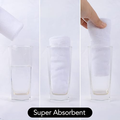 Microfiber Facial Cloths Fast Drying Washcloth 12inch x 12inch White 20 pack - color: White, size: 1 Count (Pack of 20)