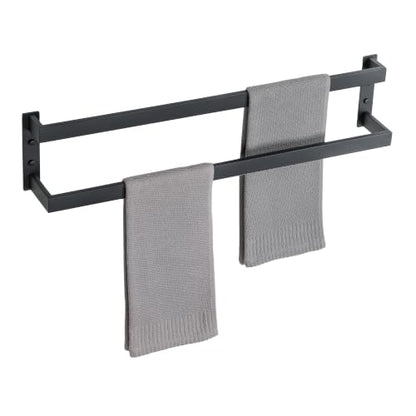 Alise Double Towel Bar, 28" Double Towel Racks for Bathroom, Matte Black | Bathroom Towel Rack Wall Mounted, 3.54" Wide Faster Drying, Ladder Design, SUS304 Stainless Steel - color: Matte Black, size: 28-inch