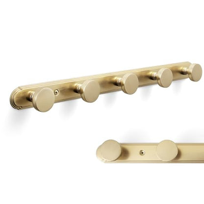 Goo-Ki 1 Pack Champagne Bronze Coat Rack Wall Mount Heavy Duty, Towel Rack Zinc Alloy Coat Hooks Wall Mounted for Hanging Bag Hat Clothe,6651UBR-H014-5 - color: Champagne Bronze, size: 5 Hooks