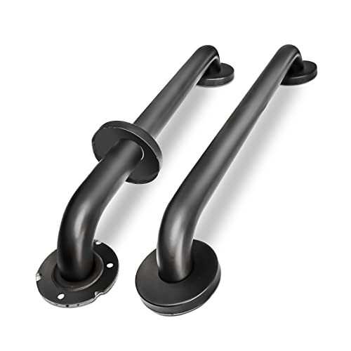 24 Inch Handicap Grab Bars, 2 Pack Stainless Steel Grab Bar for Bathtubs and Showers, Wall Mount Safety Shower Grab Bars for Seniors Injury Elderly, Matte Black - color: Black, size: 24 Inch (Pack of 2)