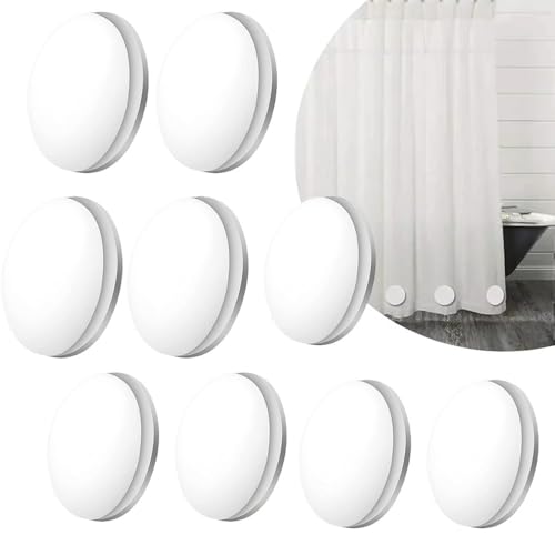 Shower Curtain Weights, 4Pcs White Magnetic, Waterproof Heavy Duty Curtain Liners Bottom, Bathroom Curtain Clips